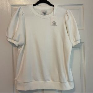 A New Day Puff Short Sleeve Sweater NWT